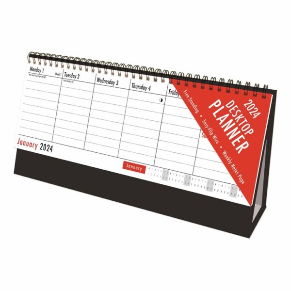 Basic Week-To-View Easel Desk Calendar 2024