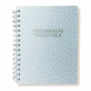 Blue Polka Dots Frosted A5 Diary 2024