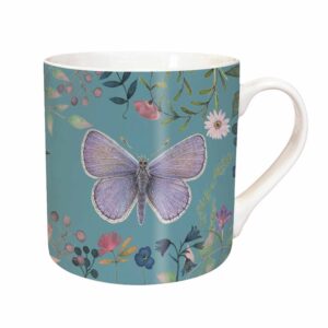 Vintage Garden Blue Butterflies Mug